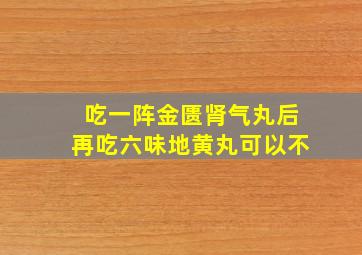 吃一阵金匮肾气丸后再吃六味地黄丸可以不