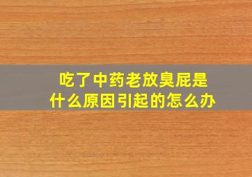 吃了中药老放臭屁是什么原因引起的怎么办