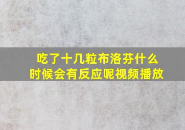 吃了十几粒布洛芬什么时候会有反应呢视频播放