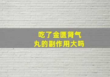 吃了金匮肾气丸的副作用大吗