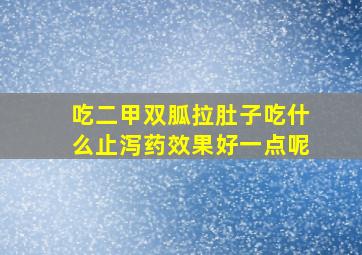 吃二甲双胍拉肚子吃什么止泻药效果好一点呢