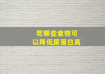 吃哪些食物可以降低尿蛋白高