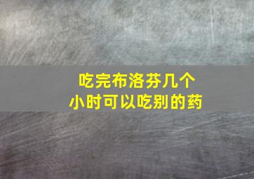 吃完布洛芬几个小时可以吃别的药