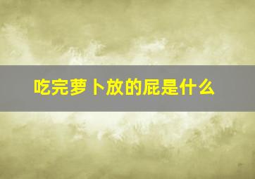 吃完萝卜放的屁是什么