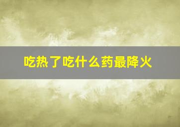 吃热了吃什么药最降火