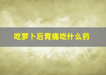 吃萝卜后胃痛吃什么药