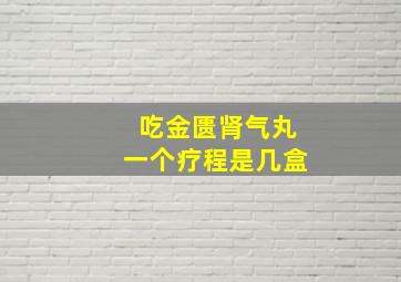 吃金匮肾气丸一个疗程是几盒