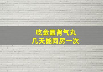 吃金匮肾气丸几天能同房一次