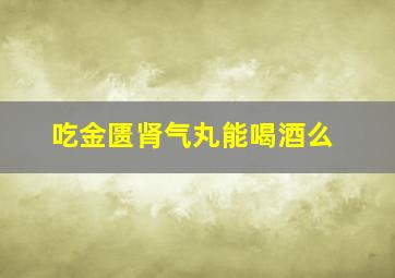 吃金匮肾气丸能喝酒么