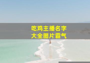 吃鸡主播名字大全图片霸气