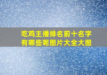 吃鸡主播排名前十名字有哪些呢图片大全大图