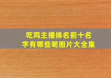 吃鸡主播排名前十名字有哪些呢图片大全集