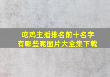 吃鸡主播排名前十名字有哪些呢图片大全集下载