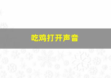 吃鸡打开声音