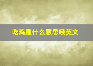 吃鸡是什么意思哦英文