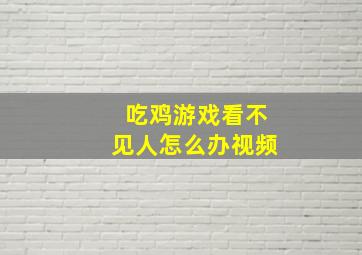 吃鸡游戏看不见人怎么办视频