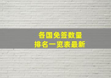 各国免签数量排名一览表最新