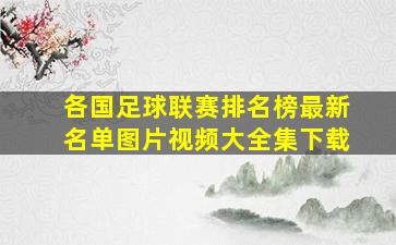 各国足球联赛排名榜最新名单图片视频大全集下载