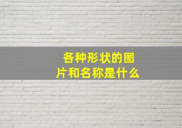 各种形状的图片和名称是什么