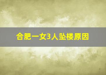 合肥一女3人坠楼原因