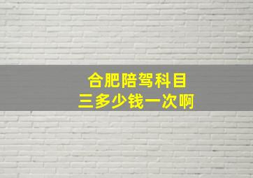 合肥陪驾科目三多少钱一次啊