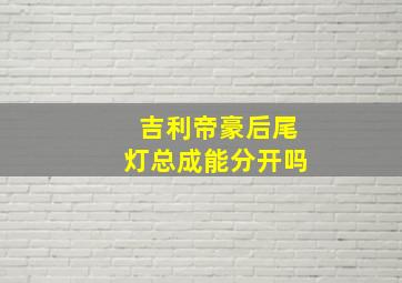 吉利帝豪后尾灯总成能分开吗