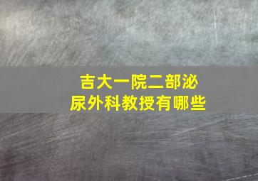 吉大一院二部泌尿外科教授有哪些