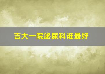 吉大一院泌尿科谁最好