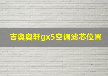 吉奥奥轩gx5空调滤芯位置