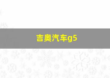 吉奥汽车g5