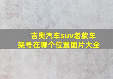 吉奥汽车suv老款车架号在哪个位置图片大全