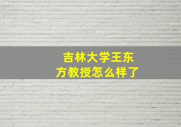 吉林大学王东方教授怎么样了