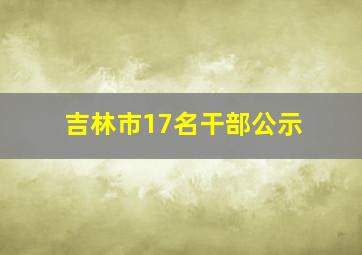 吉林市17名干部公示