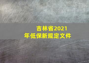 吉林省2021年低保新规定文件