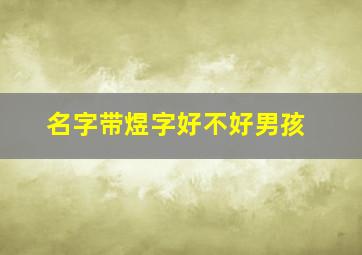 名字带煜字好不好男孩