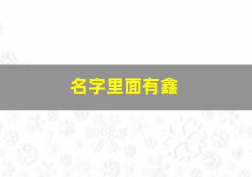 名字里面有鑫