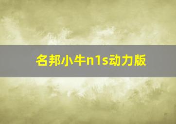 名邦小牛n1s动力版