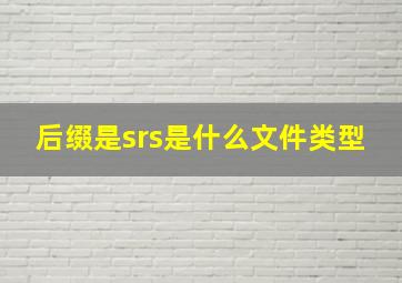 后缀是srs是什么文件类型