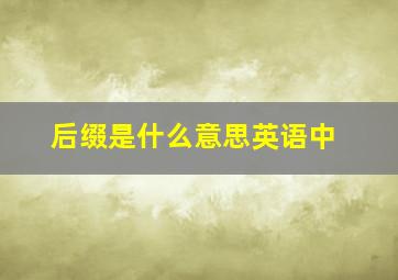 后缀是什么意思英语中