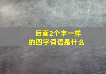 后面2个字一样的四字词语是什么