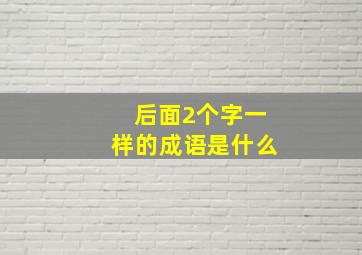 后面2个字一样的成语是什么