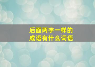 后面两字一样的成语有什么词语