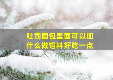 吐司面包里面可以加什么做馅料好吃一点