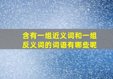 含有一组近义词和一组反义词的词语有哪些呢