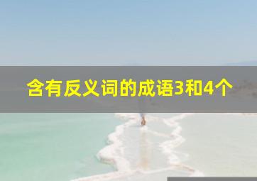 含有反义词的成语3和4个