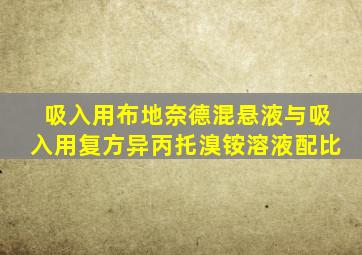 吸入用布地奈德混悬液与吸入用复方异丙托溴铵溶液配比