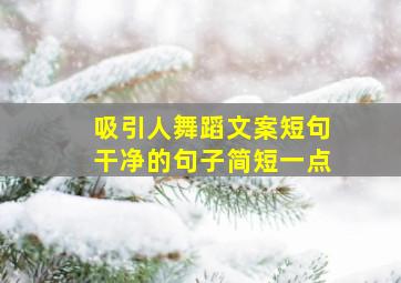 吸引人舞蹈文案短句干净的句子简短一点