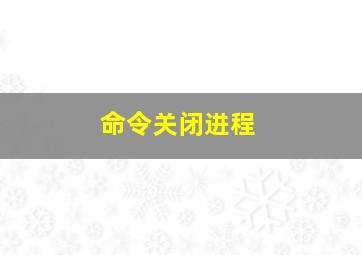 命令关闭进程