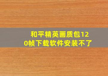 和平精英画质包120帧下载软件安装不了