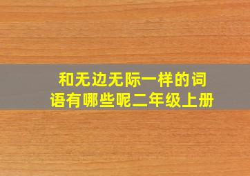 和无边无际一样的词语有哪些呢二年级上册